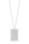 Chloe & Madison Chloe And Madison Cubic Zirconia Checkered Tag Pendant Necklace In Silver