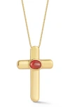 Chloe & Madison Chloe And Madison Cubic Zirconia Cross Pendant Necklace In Gold