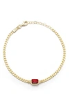 Chloe & Madison Chloe And Madison Cubic Zirconia Curb Bracelet In Gold