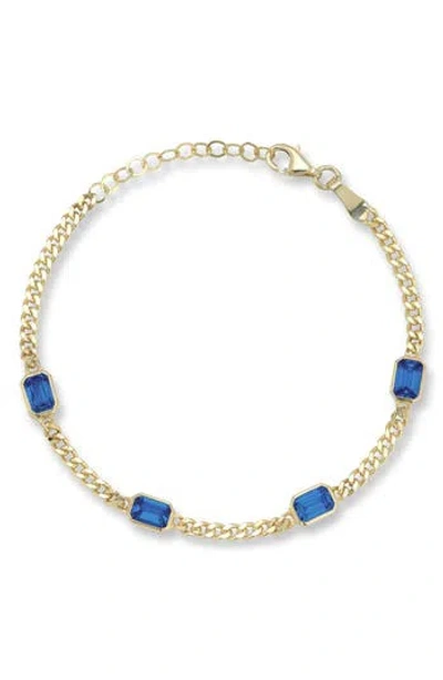 Chloe & Madison Chloe And Madison Cubic Zirconia Curb Bracelet In Gold