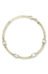 Chloe & Madison Chloe And Madison Cubic Zirconia Curb Bracelet In Gold
