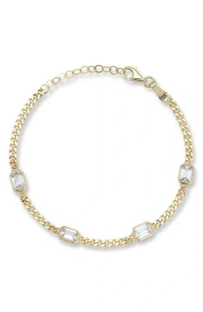 Chloe & Madison Chloe And Madison Cubic Zirconia Curb Bracelet In Gold