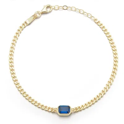 Chloe & Madison Chloe And Madison Cubic Zirconia Curb Bracelet In Gold