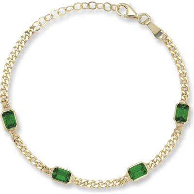 Chloe & Madison Chloe And Madison Cubic Zirconia Curb Bracelet In Gold