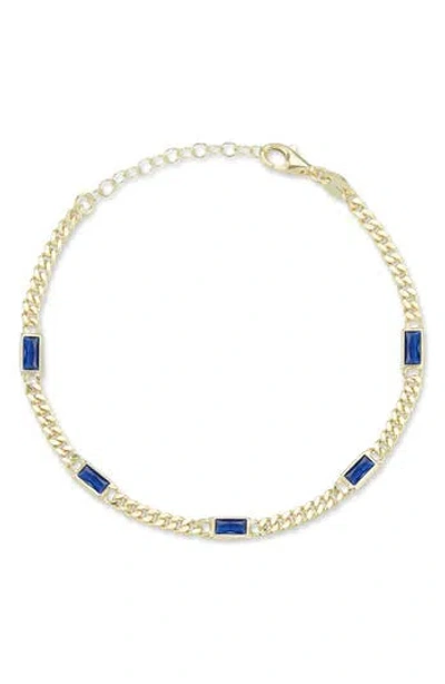 Chloe & Madison Chloe And Madison Cubic Zirconia Curb Bracelet In Gold