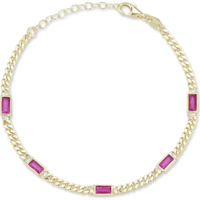 Chloe & Madison Chloe And Madison Cubic Zirconia Curb Bracelet In Gold