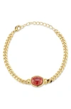 Chloe & Madison Chloe And Madison Cubic Zirconia Curb Chain Bracelet In Gold