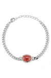 Chloe & Madison Chloe And Madison Cubic Zirconia Curb Chain Bracelet In Silver