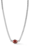 Chloe & Madison Chloe And Madison Cubic Zirconia Curb Chain Necklace In Silver