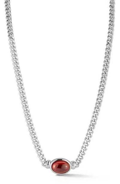 Chloe & Madison Chloe And Madison Cubic Zirconia Curb Chain Necklace In Silver