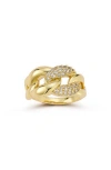 Chloe & Madison Chloe And Madison Cubic Zirconia Curb Link Ring In Gold
