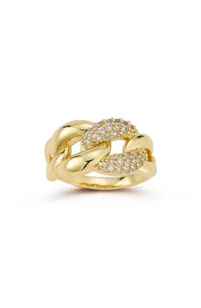 Chloe & Madison Chloe And Madison Cubic Zirconia Curb Link Ring In Gold