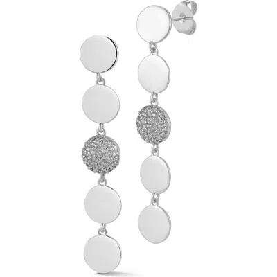 Chloe & Madison Chloe And Madison Cubic Zirconia Drop Earrings In Silver