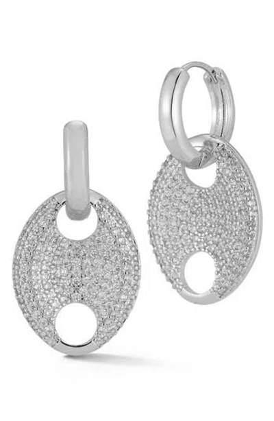 Chloe & Madison Chloe And Madison Cubic Zirconia Drop Earrings In Silver