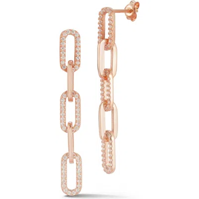 Chloe & Madison Chloe And Madison Cubic Zirconia Five Link Drop Earrings In Gold
