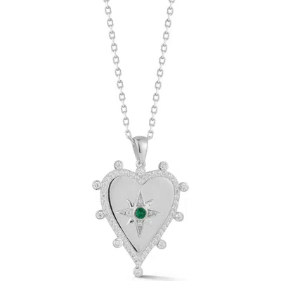 Chloe & Madison Chloe And Madison Cubic Zirconia Heart Pendant Necklace In Silver
