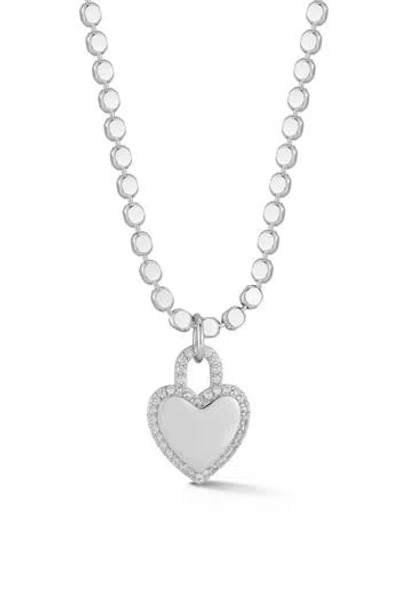 Chloe & Madison Chloe And Madison Cubic Zirconia Heart Pendant Necklace In Silver