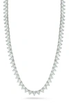 Chloe & Madison Chloe And Madison Cubic Zirconia Heart Tennis Necklace In Silver