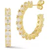 Chloe & Madison Chloe And Madison Cubic Zirconia Hoop Earrings In Gold