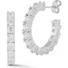 Chloe & Madison Chloe And Madison Cubic Zirconia Hoop Earrings In Silver
