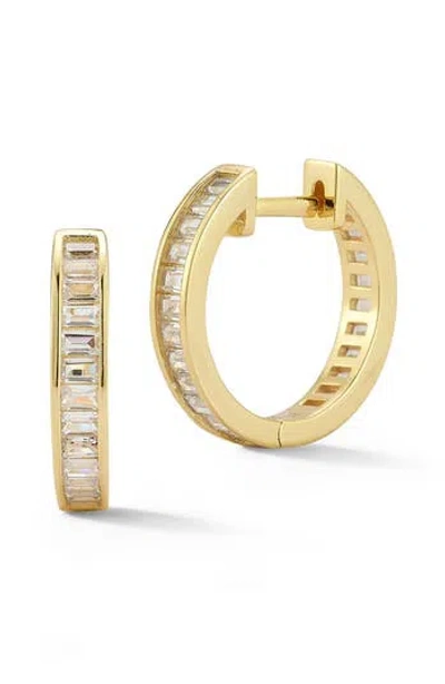 Chloe & Madison Chloe And Madison Cubic Zirconia Huggie Hoop Earrings In Gold