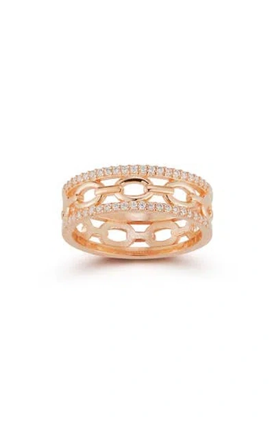 Chloe & Madison Chloe And Madison Cubic Zirconia Link Band Ring In Gold