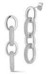 Chloe & Madison Chloe And Madison Cubic Zirconia Link Drop Earrings In White Gold