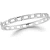 Chloe & Madison Chloe And Madison Cubic Zirconia Link Hinged Bangle Bracelet In Silver