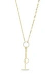 Chloe & Madison Chloe And Madison Cubic Zirconia Mixed Link Y-necklace In Gold
