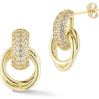Chloe & Madison Chloe And Madison Cubic Zirconia Multi Ring Drop Earrings In Gold