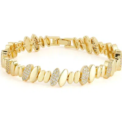 Chloe & Madison Chloe And Madison Cubic Zirconia Oval Link Bracelet In Gold