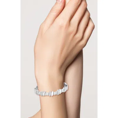 Chloe & Madison Chloe And Madison Cubic Zirconia Oval Link Bracelet In Silver