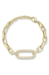 Chloe & Madison Chloe And Madison Cubic Zirconia Pavé Chain Bracelet In Gold