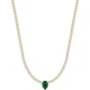 Chloe & Madison Chloe And Madison Cubic Zirconia Pendant Tennis Choker Necklace In Gold