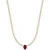 Chloe & Madison Chloe And Madison Cubic Zirconia Pendant Tennis Choker Necklace In Gold