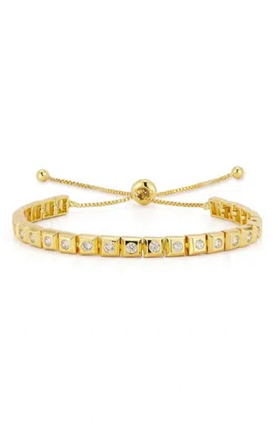 Chloe & Madison Chloe And Madison Cubic Zirconia Square Bracelet In Gold