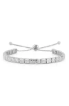 Chloe & Madison Chloe And Madison Cubic Zirconia Square Bracelet In Silver