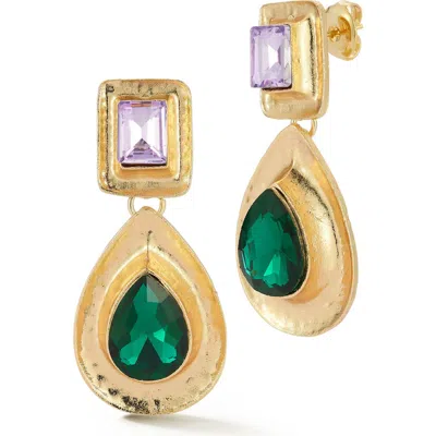 Chloe & Madison Chloe And Madison Cubic Zirconia Statement Drop Earrings In Gold