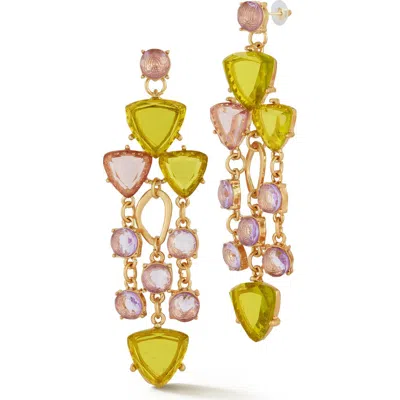 Chloe & Madison Chloe And Madison Cubic Zirconia Statement Drop Earrings In Multi