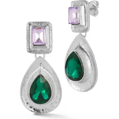 Chloe & Madison Chloe And Madison Cubic Zirconia Statement Drop Earrings In Silver