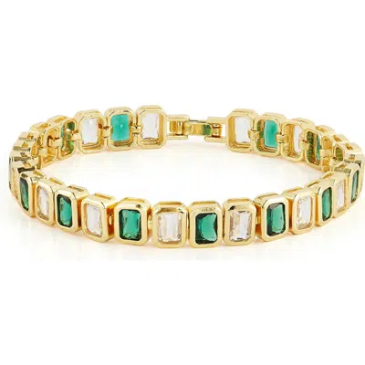 Chloe & Madison Chloe And Madison Cubic Zirconia Tennis Bracelet In Gold