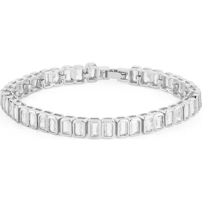 Chloe & Madison Chloe And Madison Cubic Zirconia Tennis Bracelet In Silver