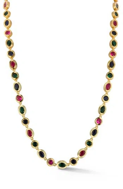 Chloe & Madison Chloe And Madison Cubic Zirconia Tennis Necklace In Gold