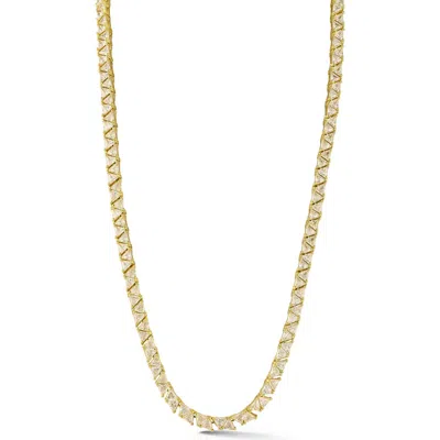 Chloe & Madison Chloe And Madison Cubic Zirconia Tennis Necklace In Gold