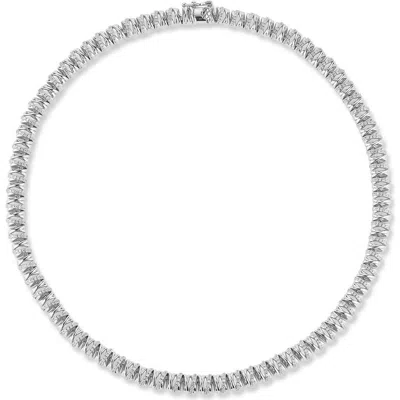 Chloe & Madison Chloe And Madison Cubic Zirconia Tennis Necklace In Metallic