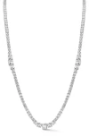 Chloe & Madison Chloe And Madison Cubic Zirconia Tennis Necklace In Silver