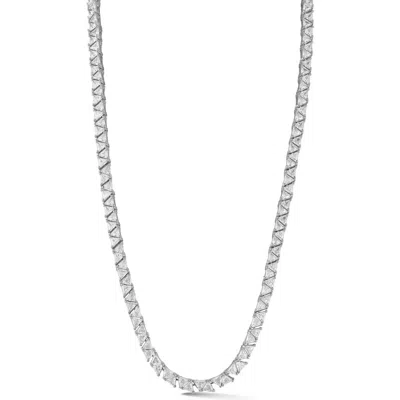 Chloe & Madison Chloe And Madison Cubic Zirconia Tennis Necklace In Silver