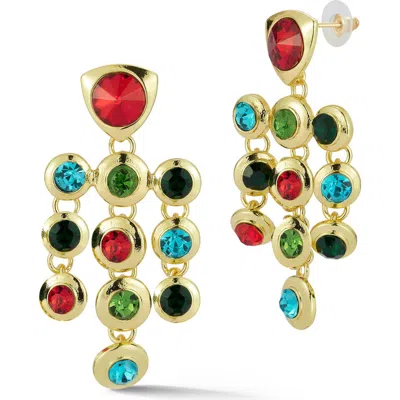 Chloe & Madison Chloe And Madison Cubic Zirconia Tiered Drop Earrings In Gold