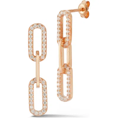 Chloe & Madison Chloe And Madison Cubic Zirconia Triple Link Drop Earrings In Gold
