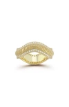 Chloe & Madison Chloe And Madison Cubic Zirconia Wavy Band Ring In Gold